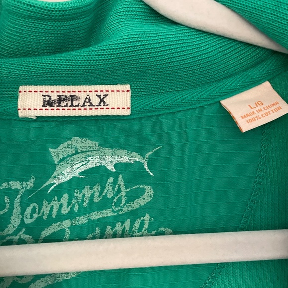 Men's Tommy Bahama Green Half-Zip Sweater Sweatshirt Large - Picture 3 of 6